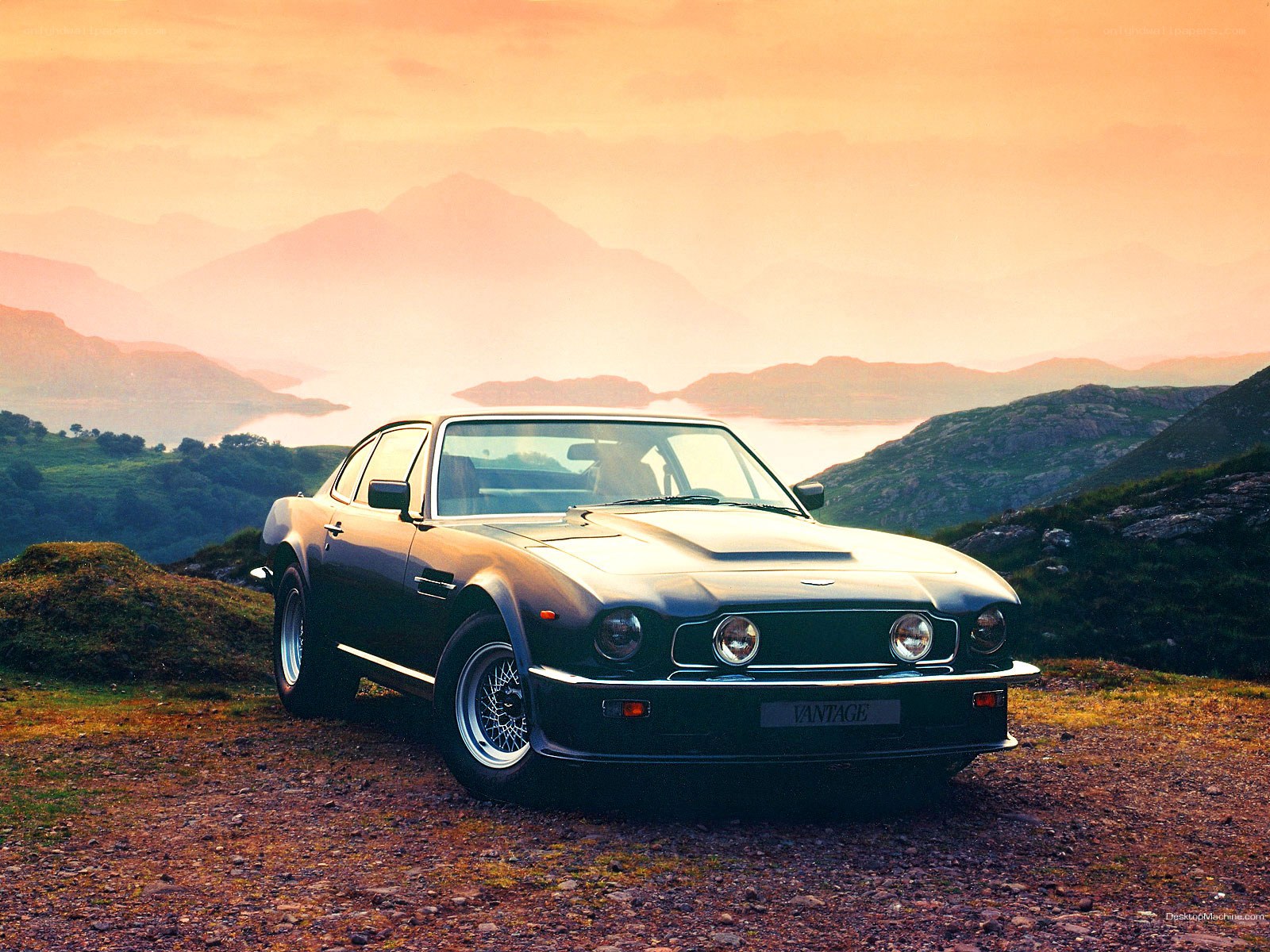 Aston Martin Vantage on a hillside