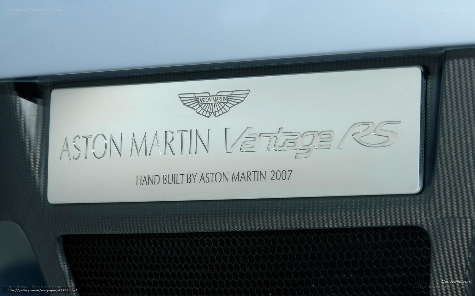 Aston Martin Vantage RS plaque