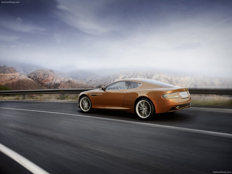 Aston Martin Virage on a mountain road