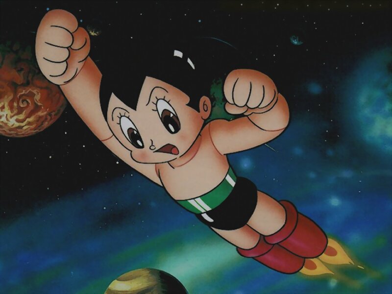 Astro Boy Flying in Space