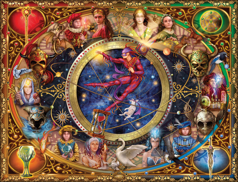 Astrological Figures in a Circle