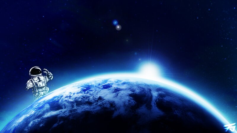Astronaut Above Planet
