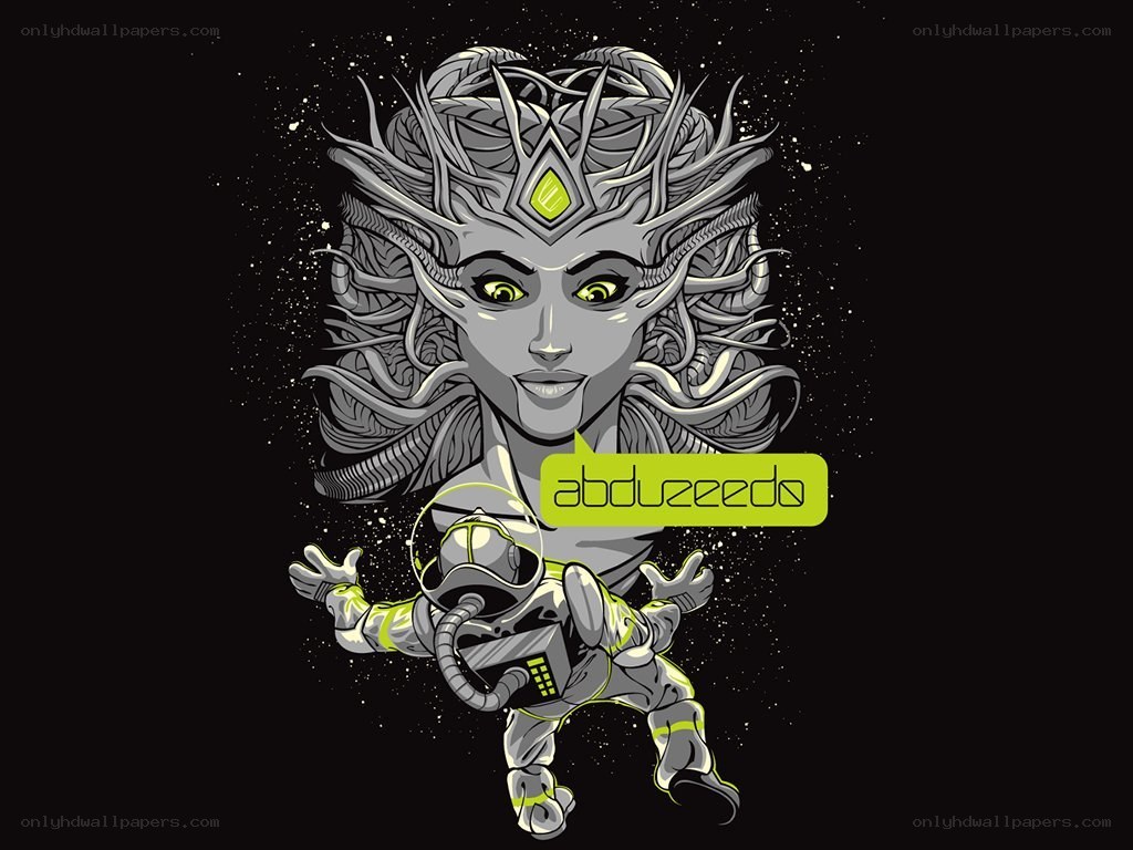 astronaut and alien queen