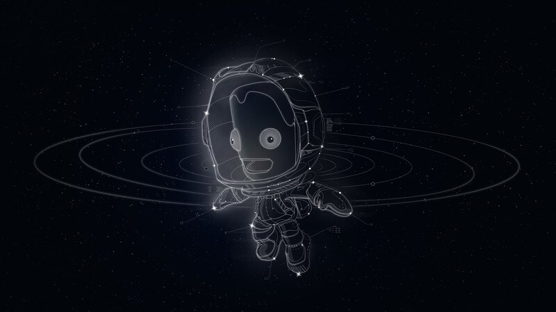 Astronaut Character in Space — Black