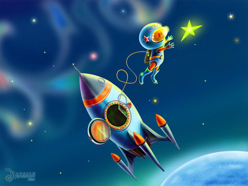 Astronaut chasing a star