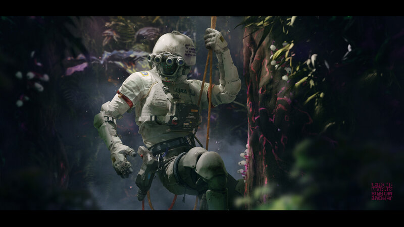 Astronaut Climbing Rope