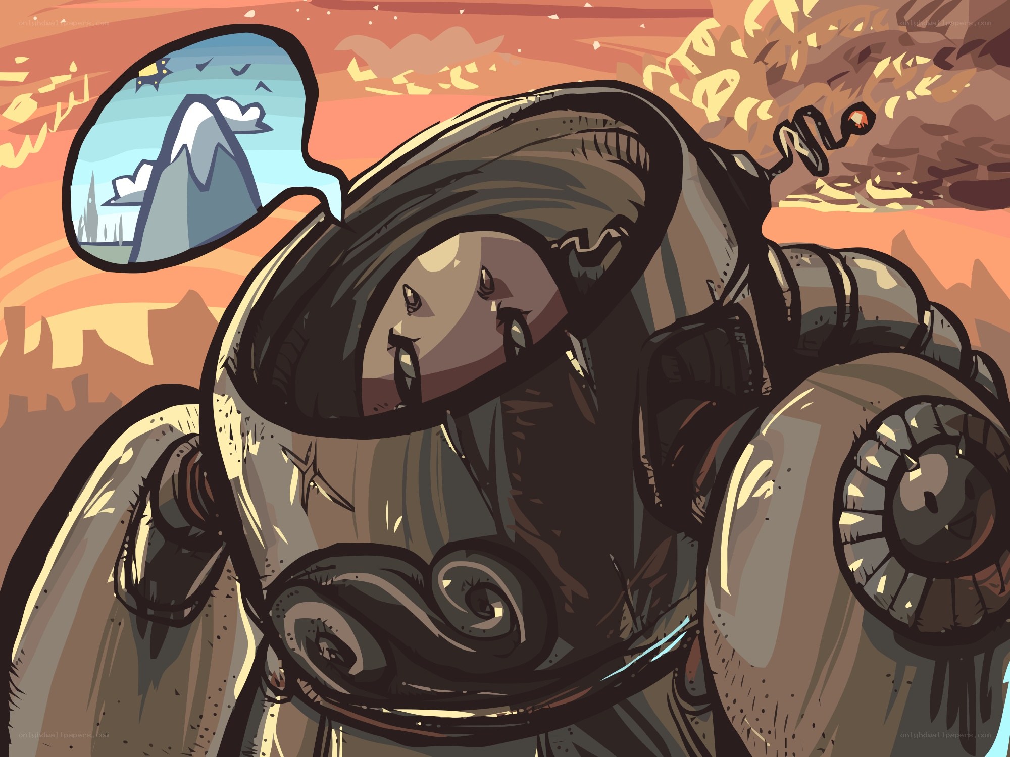 astronaut daydreaming on alien planet