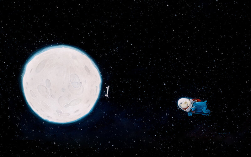astronaut dog in space