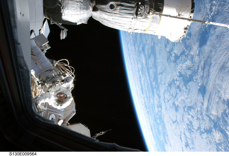 Astronaut During Spacewalk — Blue