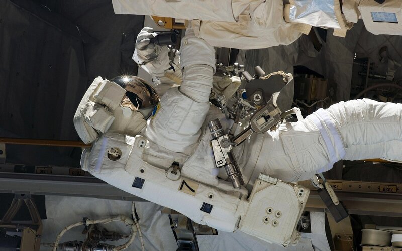 Astronaut during spacewalk