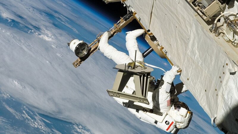 Astronaut During Spacewalk — White