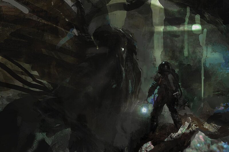 Astronaut Facing Alien — Black