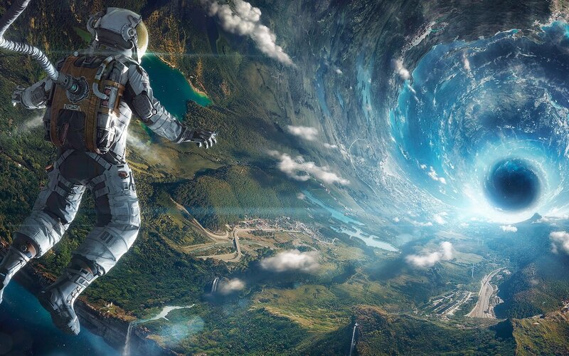 Astronaut Floating Above Planet