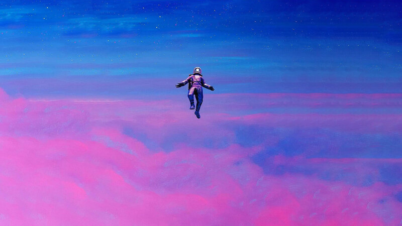 Astronaut Floating in Sky