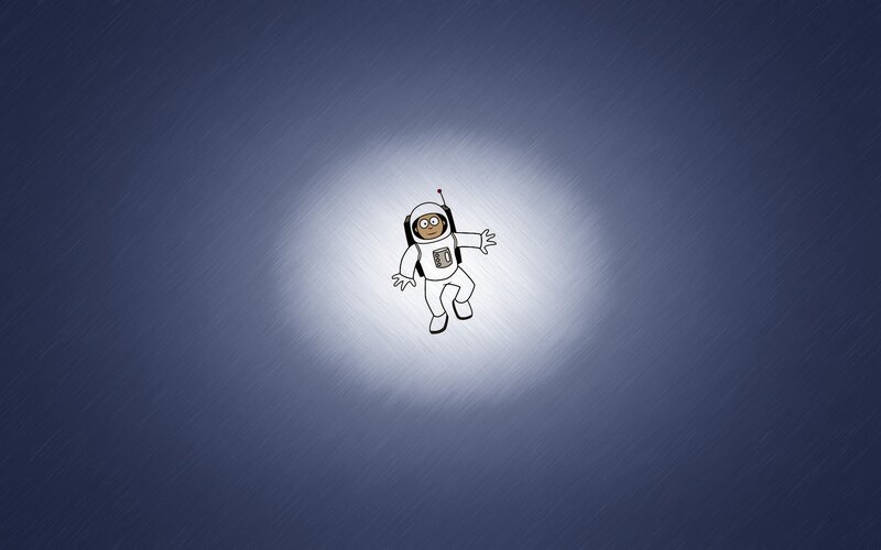 Astronaut Floating in Space — Blue, Serene, Night, Digital Art