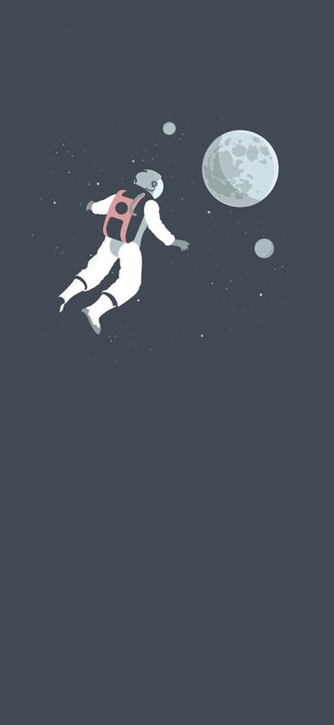 Astronaut Floating in Space — Gray