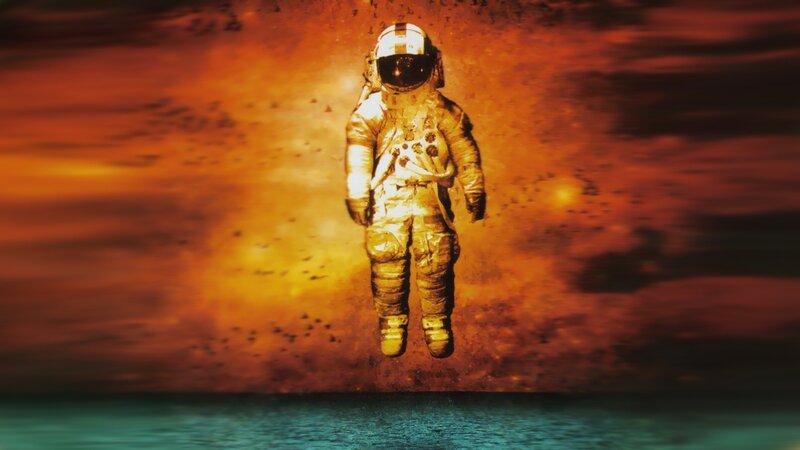 astronaut floating in space