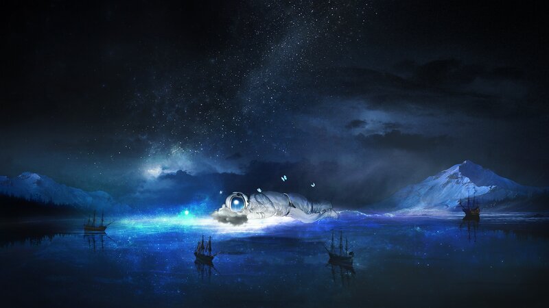 Astronaut Floating on Water