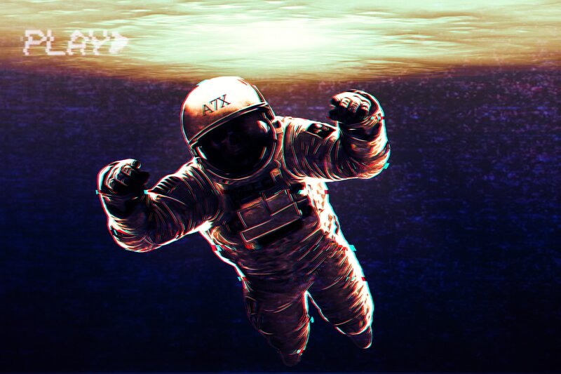 Astronaut Floating Underwater