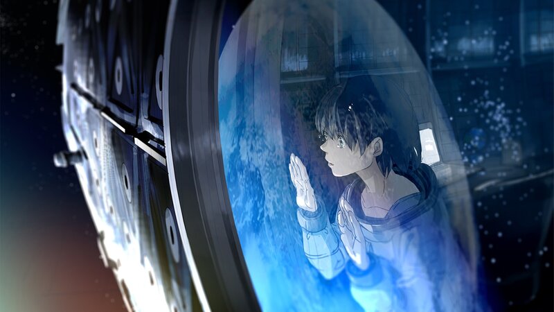 Astronaut Girl in Space — Blue