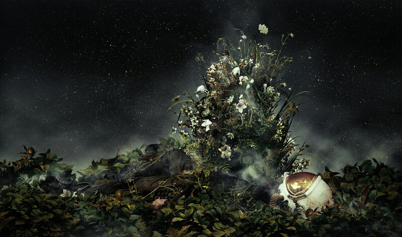 Astronaut Helmet in Plants