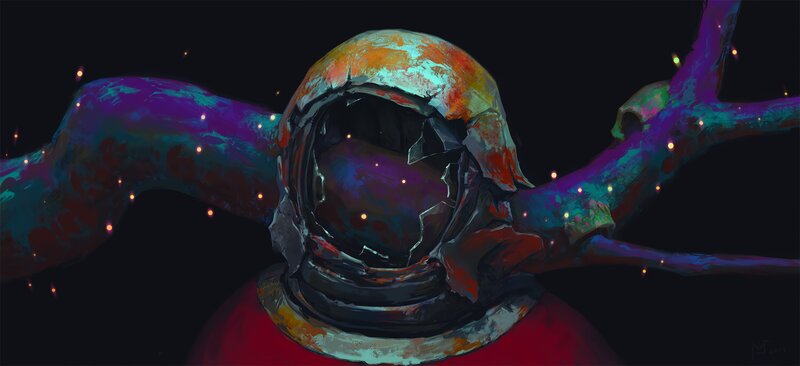 Astronaut Helmet with Branches