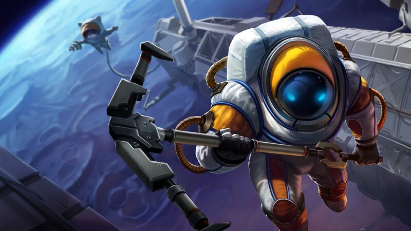 Astronaut Holding a Hammer — Blue