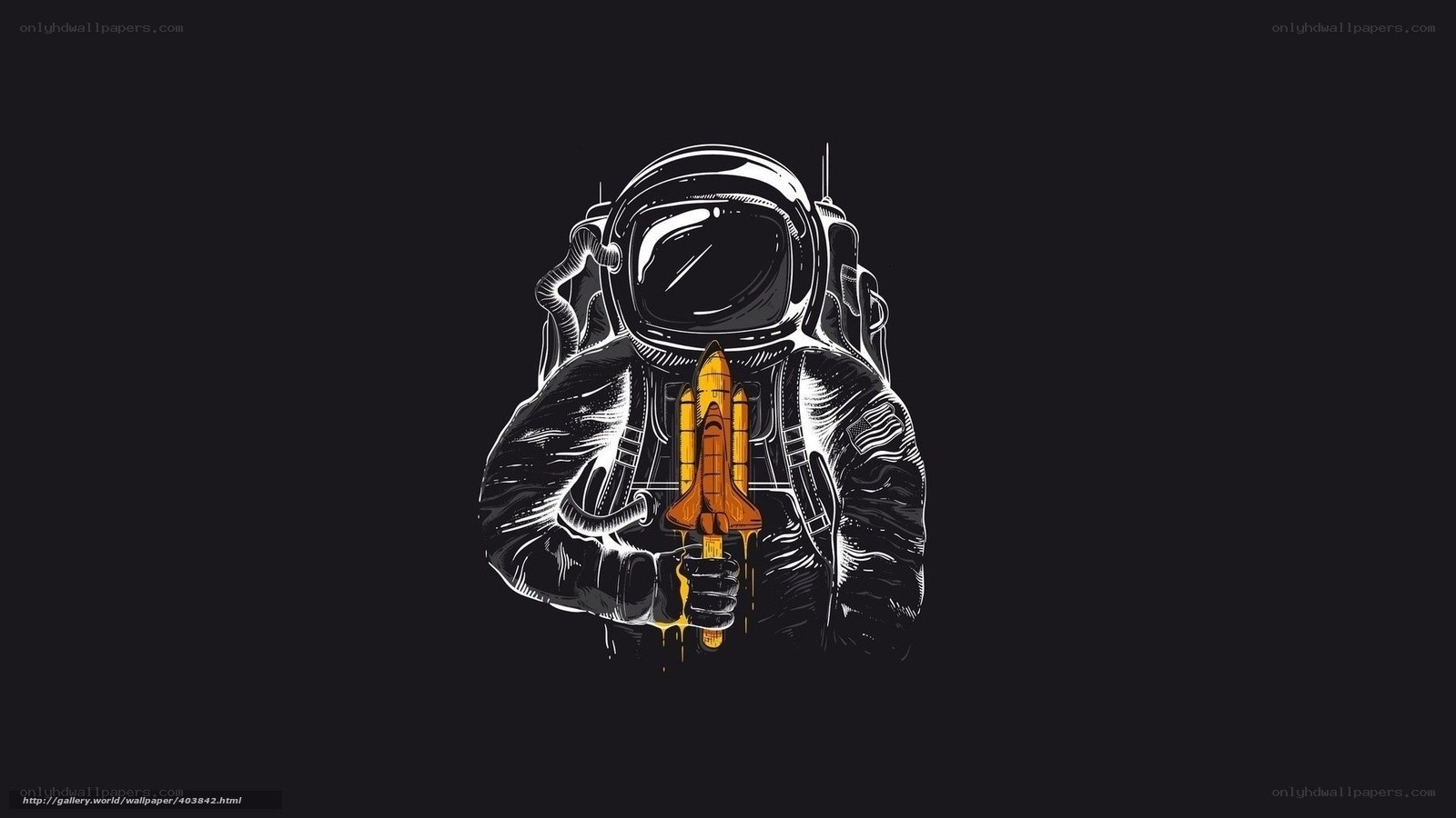 astronaut holding rocket