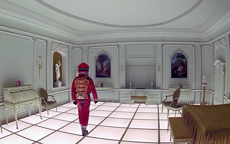 astronaut in a classical room