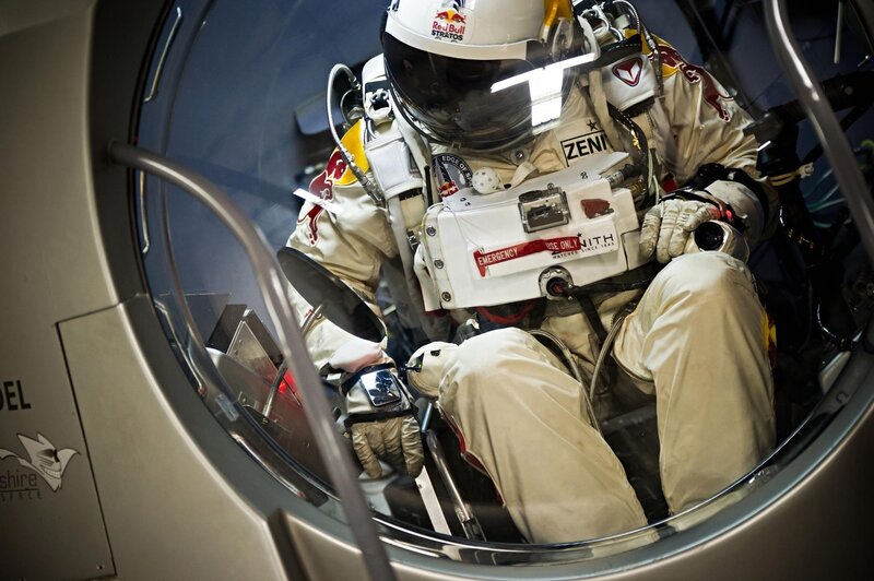 Astronaut in a space capsule