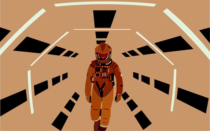 astronaut in a tunnel