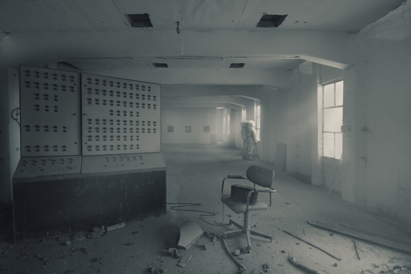 Astronaut in Abandoned Room