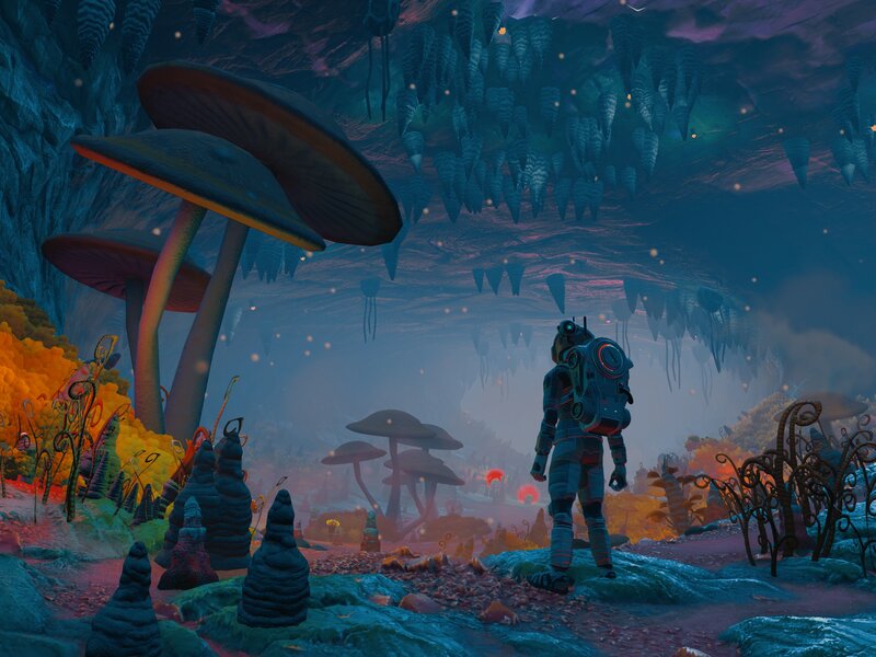 Astronaut in Alien Cave