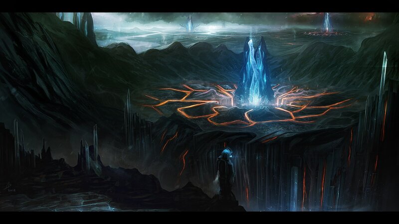 Astronaut in Alien Landscape — Blue