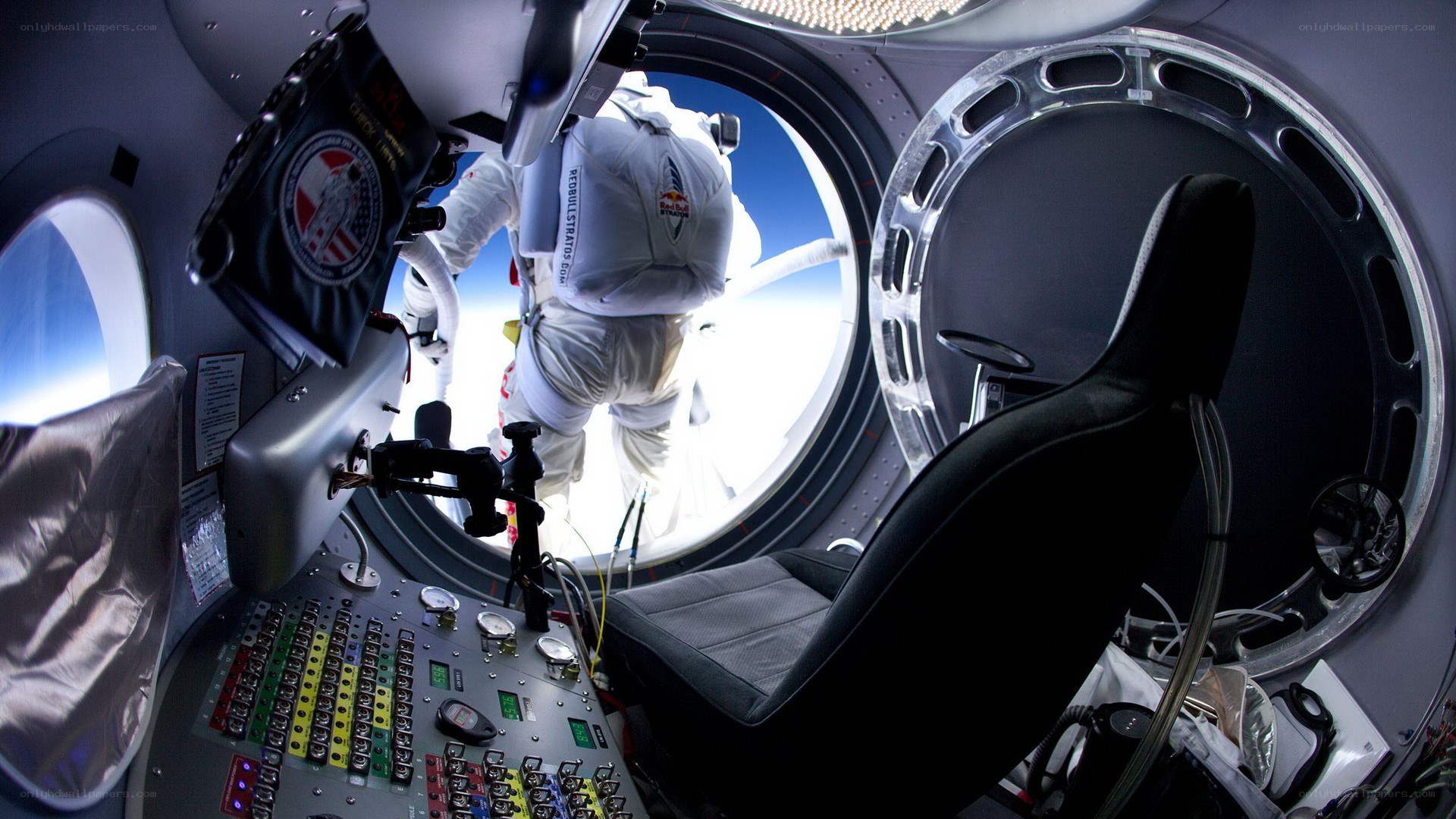 Astronaut in capsule
