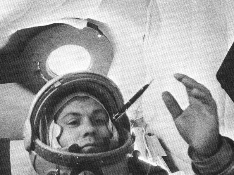 astronaut in capsule