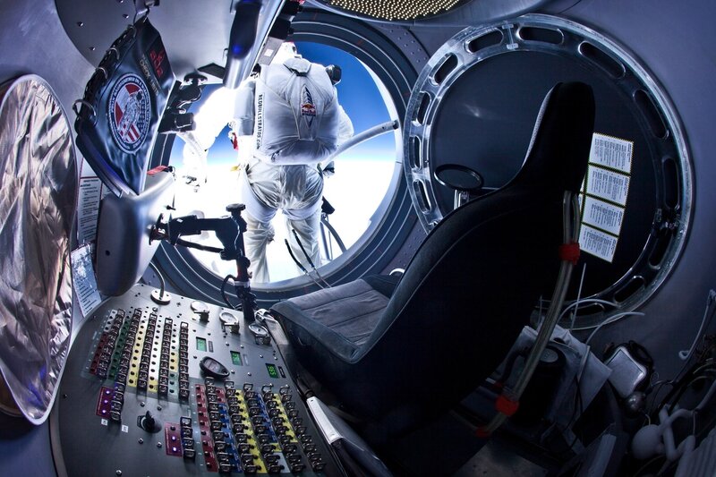 Astronaut in Capsule — White, Dramatic, Photograph, Space Suit