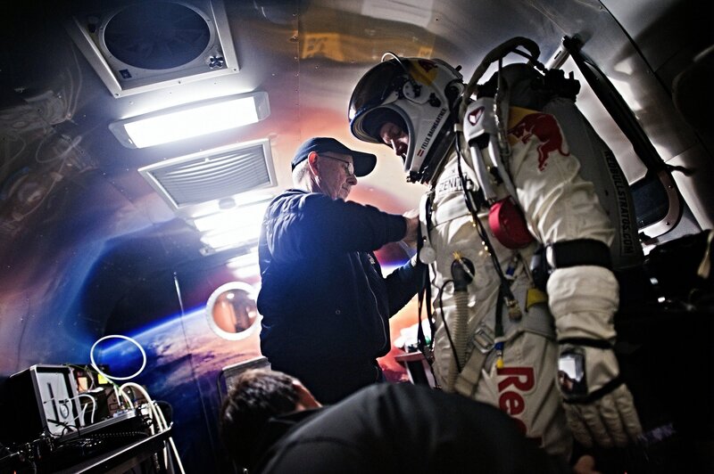 Astronaut in Capsule — White, Dramatic