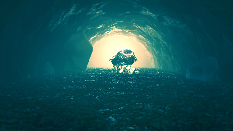 Astronaut in Cave — Blue
