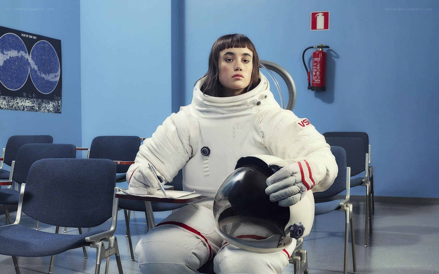 astronaut in classroom setting