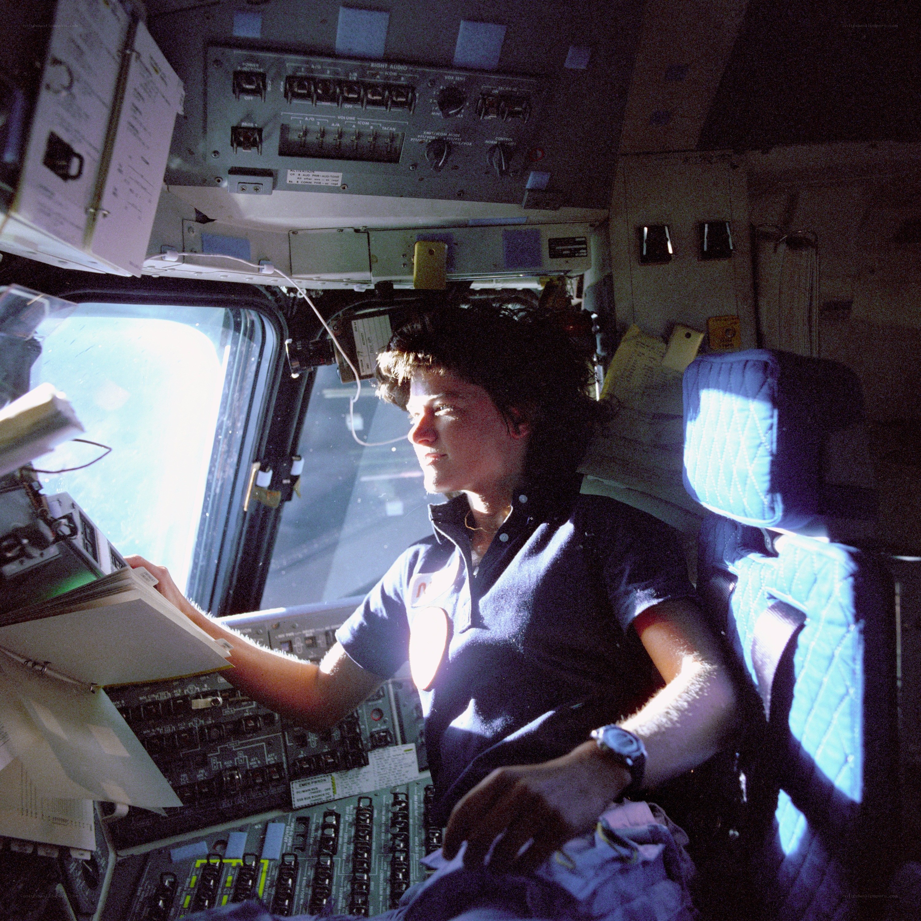 astronaut in cockpit