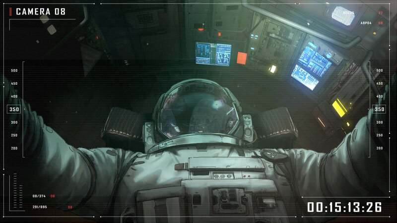 Astronaut in Cockpit — Green
