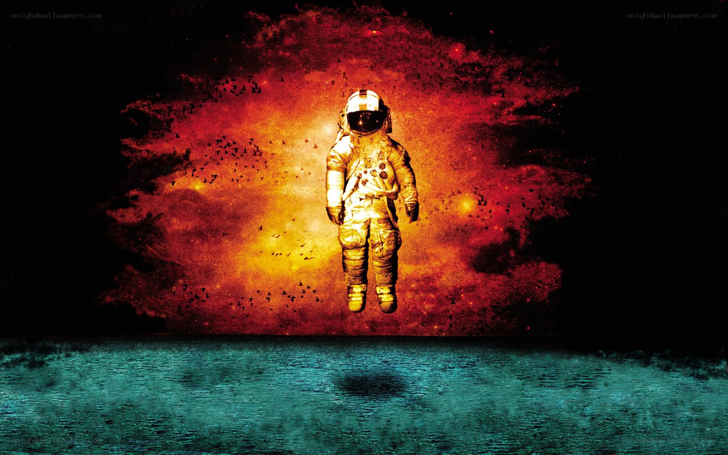 astronaut in cosmic storm
