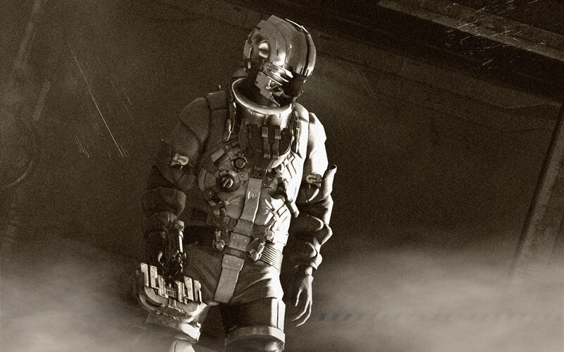Astronaut in Dark Corridor