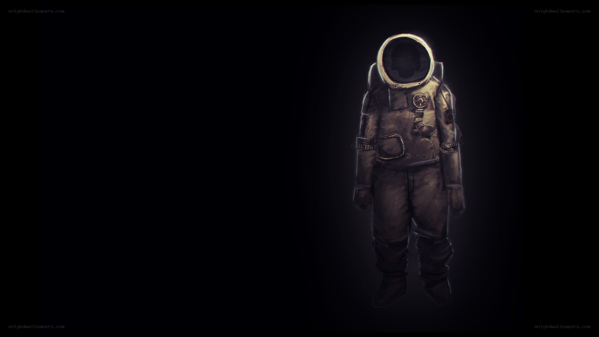 astronaut in dark space