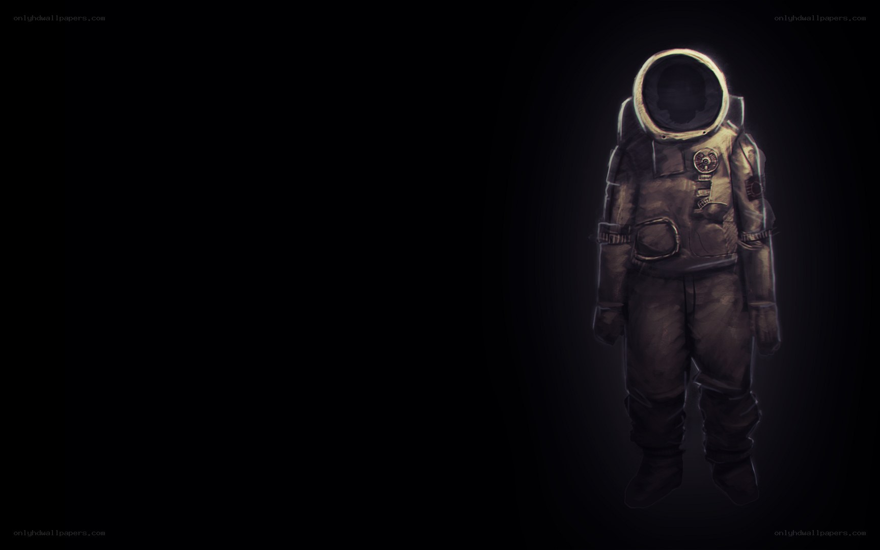 astronaut in dark space