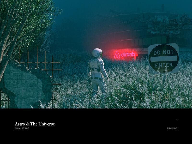 Astronaut in Field — Blue, Dramatic