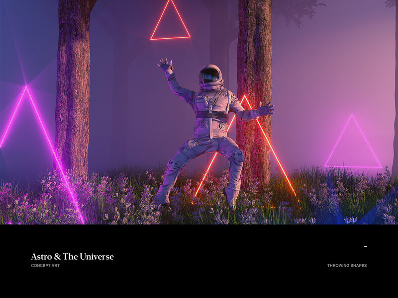 Astronaut in Forest — Purple