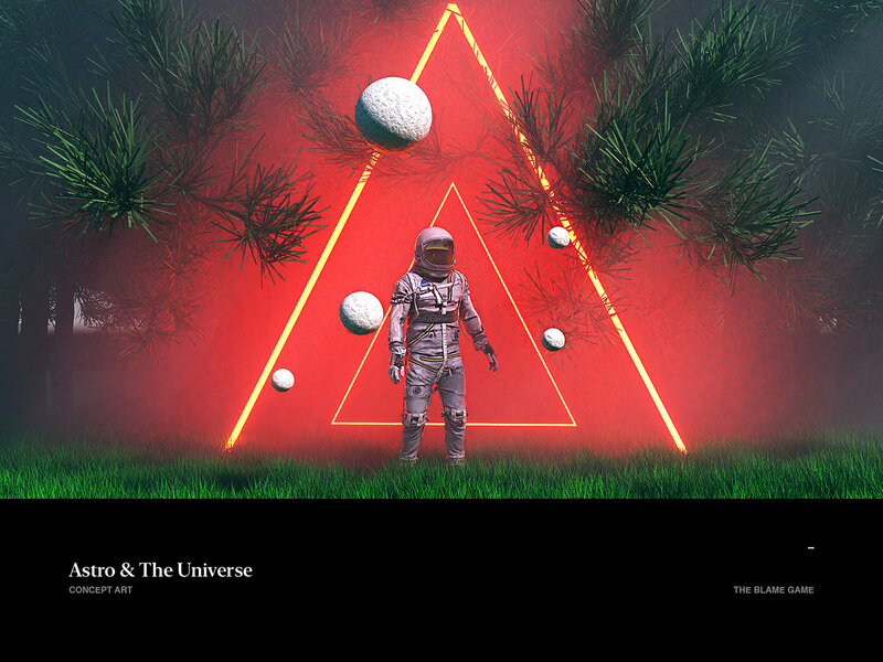 Astronaut in Forest — Red