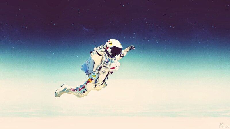 Astronaut in Freefall — White